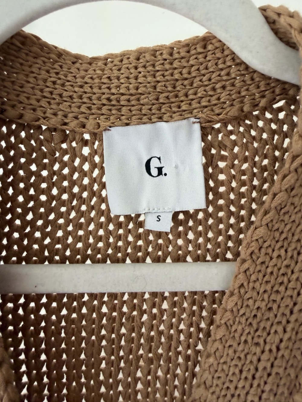 G. label Long Knit Cardigan Sweater in Camel - Picture 4 of 4